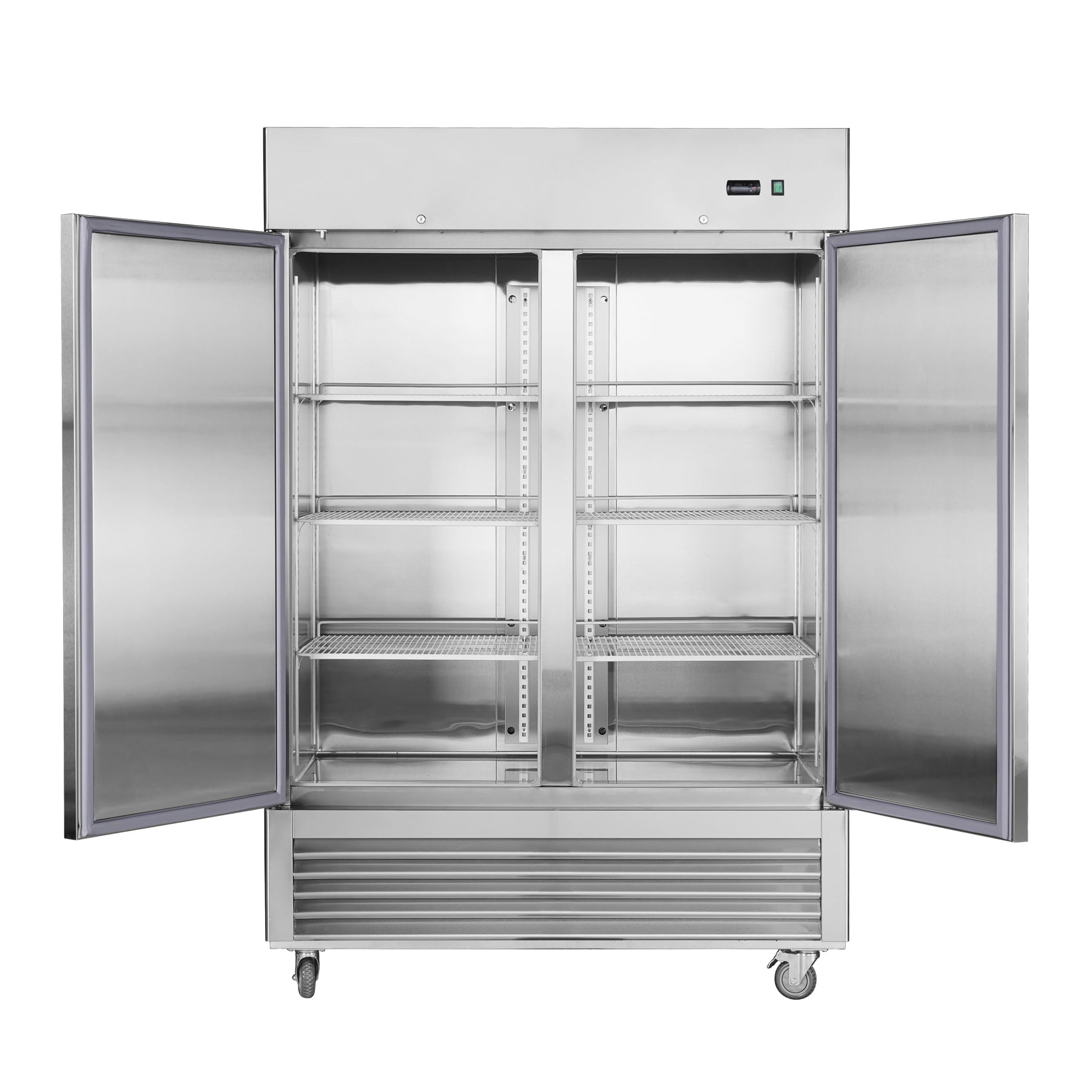 54"W 2 Section Reach-in Commercial Refrigerator 42.2 Cu.ft. Upright Fan Cooling Refrigerator for Restaurants and Commercial Environments