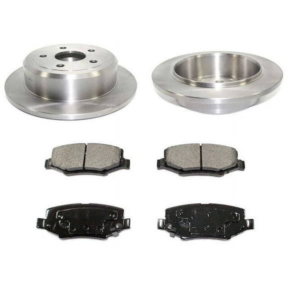 Rear Ceramic Brake Pad and Rotor Kit - Compatible with 2007 - 2017 Jeep Wrangler 2008 2009 2010 2011 2012 2013 2014 2015 2016