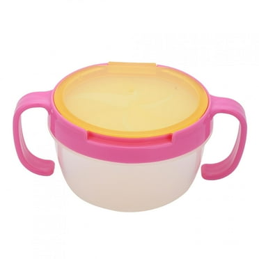 Qalabka Portable Snack Cup for Toddlers, Pink, 8*6*9cm,, BPA-Free