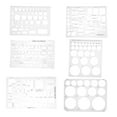 thumbnail image 2 of Miangastore 6 Pcs Geometric Ruler Geometric Drawing Template Measuring Tool Plastic Draft Rulers For Student Architecture School Office Supplies, 2 of 8