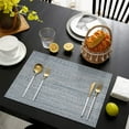 thumbnail image 7 of Set of 4 Blue Linen Placemats - Stain Resistant Washable Dinner Mats Foldable Kitchen Table Mats for Dining Table Decoration & Indoor-Outdoor Use, 7 of 7