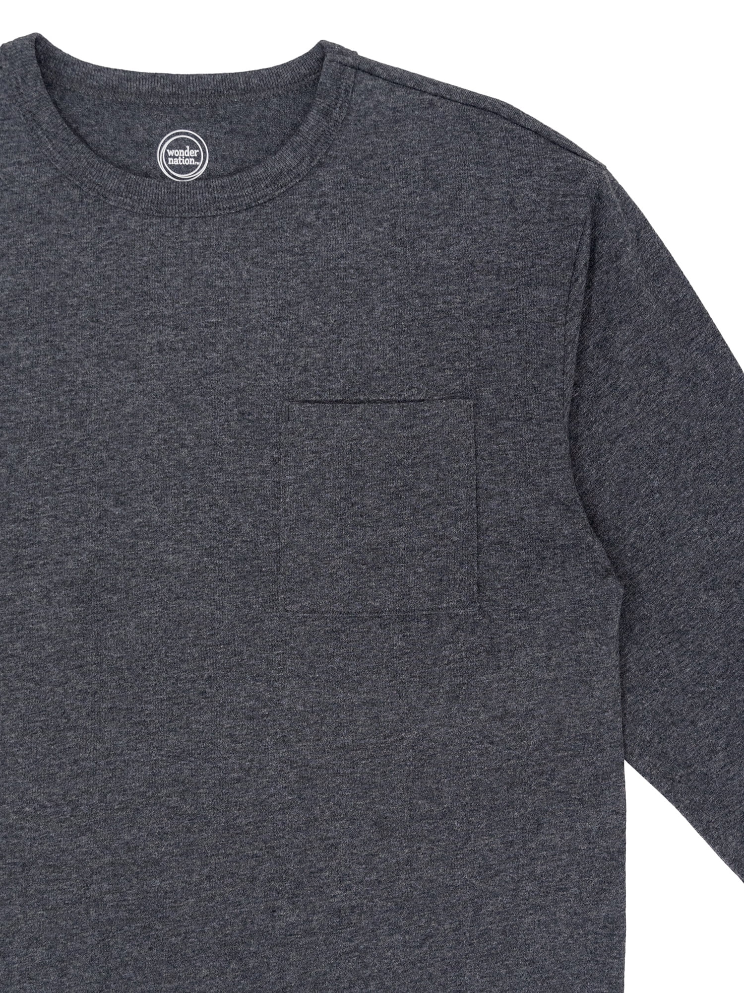 Wonder Nation Boys Long Sleeve Pocket T-Shirt, 2-Pack, Sizes 4-18 & Husky