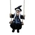 thumbnail image 2 of Halloween Witch Decor with Wooden Swing,Spooky Halloween Decoration for Outdoor Window,Gothic Halloween Hanging Decor,1 Pack, 2 of 5