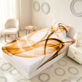 thumbnail image 5 of Manfei Abstract Artwork Twin Sheets, Gradient Bedding, Orange, Gray Reversible 3 Pieces1 Flat Sheet + 1 Fitted Sheet + 1 Pillowcase, 5 of 6