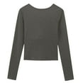 thumbnail image 5 of Women's Tops Long Sleeve Under $10 Summer Long Sleeve Round-Neck Comfy Regular Tank Tops, 5 of 6
