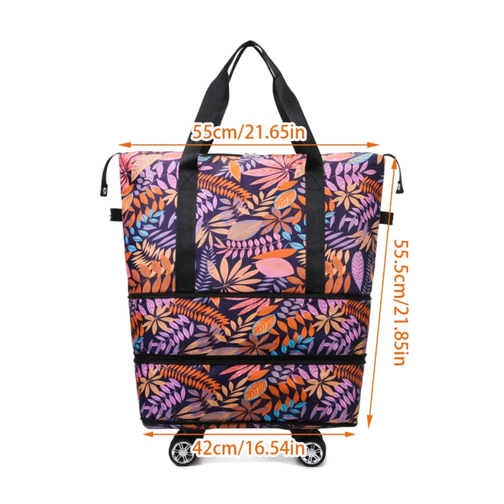 Oversized Wheeled Fitness Bag Double Compartment Water Resistant Oxfords Travel Luggage