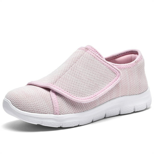 YOURDIARY Chaussures pour Femmes Diabétiques Chaussures de Marche Fermeture Ajustable Respirantes Légères Chaussures Largeur