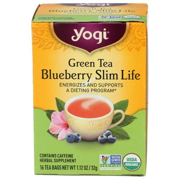 Yogi Tea Green Tea Blueberry Slim Life 16 ct Pack of 2