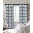 thumbnail image 3 of Blue Plaid Blackout Curtains 45 Inches Long for Bedroom, Watercolor Checkered Blue Ombre Thermal Insulated Room Darkening Black Out Window Curtain Panels Grommet Drapes for Living Room, 3 of 8