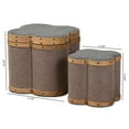 thumbnail image 2 of Baxton Studio Marilyn Modern and Contemporary Transitional Grey and Brown Fabric Upholstered 2-Piece Clover Shaped Storage Ottoman Set, 2 of 10