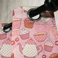 thumbnail image 3 of Ambesonne Polka Dots Grommet Curtain, Teapots Cups Cakes, 50" x 72", Pink Orange and Red, 3 of 6