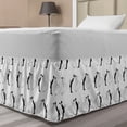 thumbnail image 1 of Kissing Bed Skirt, Hand Drawn Marriage Composition of Multitude Repetitive Newlyweds Motifs, Elastic Bedskirt Dust Ruffle Wrap Around for Bedding Decor, 4 Sizes, White Charcoal Grey, by Ambesonne, 1 of 2