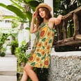 thumbnail image 2 of Uemuo Leaves Avocado Pattern Women’s Sleeveless Dress – Casual Summer A-Line Dress, Stylish and Comfortable Sundress for Hot Weather, 2 of 7
