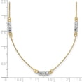 thumbnail image 2 of 14K Two-Tone Hollow Polished Gold Mirror Beaded Necklace 18 Inch Spring-Ring 3mm Wide Pendant Necklace for Women, 2 of 2