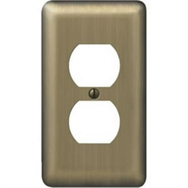 Amerelle 1-Gang Stamped Steel Outlet Wall Plate, Brushed Brass 154D
