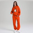 thumbnail image 5 of WTOBBY Women's Halloween Themed Pullover Hoodie and Jogger Pants Set, Cozy Casual Graphic Print Two Piece Lounge Wear for Women,Orange S, 5 of 5