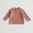 thumbnail image 6 of Qingpeng Toddler Boys Girls Mock Neck Top Long Sleeve Striped Pullover Shirt for Layering Wear, 6 of 6