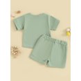 thumbnail image 3 of Infant Baby Shorts Set, Short Sleeve Crew Neck T-shirt with Elastic Waist Shorts 2-piece Outfit, 3 of 8