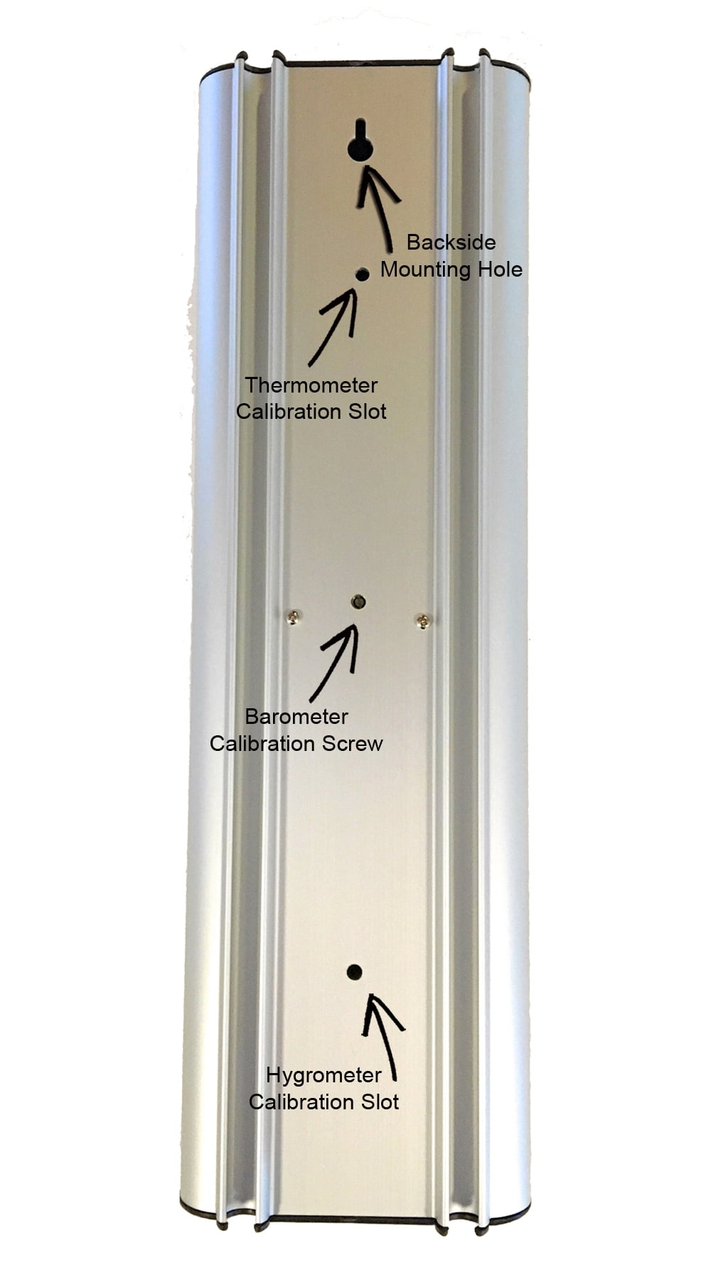 Hokco Weather Station Barometer Thermometer Hygrometer Aluminum Silver