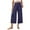 Navy, variant on ShomPort Wide Leg Yoga Pants for Women Summer Soft Wide Elastic High Waist Capri Dance Workout Pants