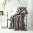 thumbnail image 5 of Idea Nuova Well Being Antimicrobial Super Soft Marled Sherpa Blanket Navy, 5 of 5