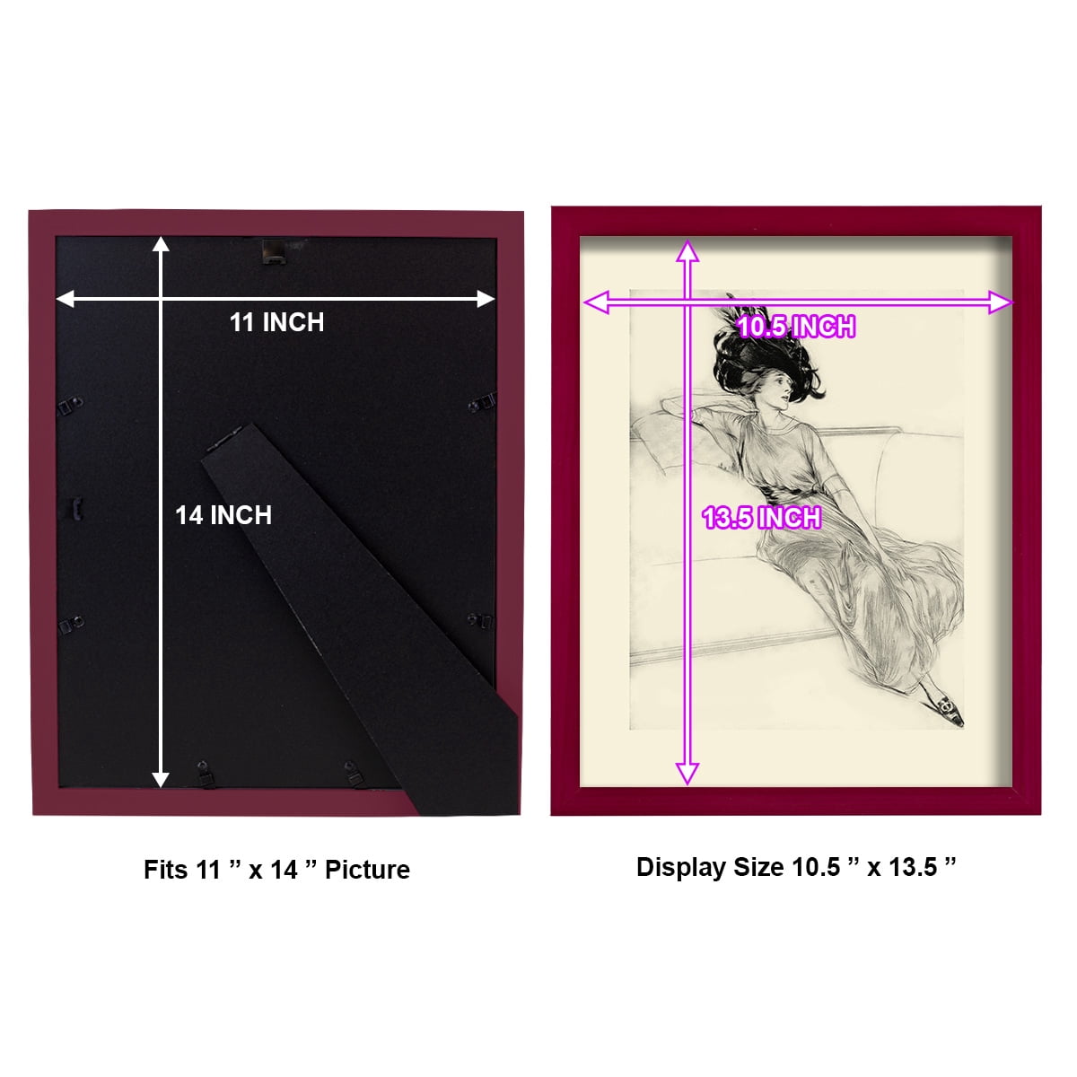Feather Hat I -Framed Print w/glass-Cherry Red