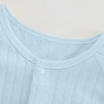 thumbnail image 5 of One Piece Romper For Toddler Boys Girls Crew Neck Short Sleeve Ribbed Print Jumpsuit Summer Comfy Cute Outfits (9 Months, Light Blue), 5 of 6
