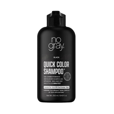 No Gray Quick Permanent Hair Color Shampoo, Black, 8.45 fl. oz