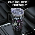 thumbnail image 6 of Halloween Tumbler with Lid and Straw 40oz,Gothic Pink Magic Crystals Tarot Cards Potions Skulls Vacuum Insulated Leak Proof Tumbler,Goth Spooky Gift Accessories Stainless Steel Coffee Cup Women Girls, 6 of 6