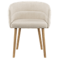 thumbnail image 2 of Bouclair White Fabric and Mango Wood Accent Chair, 2 of 5