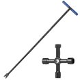 thumbnail image 2 of HLONK Water Meter Key Carbon Steel Water Shut Off Tool Rustproof Way Utility Key Easy to Use Water Meter Valves Adjustable Length Water Meter Wrench Effort Saving for Water Pipes, 2 of 10