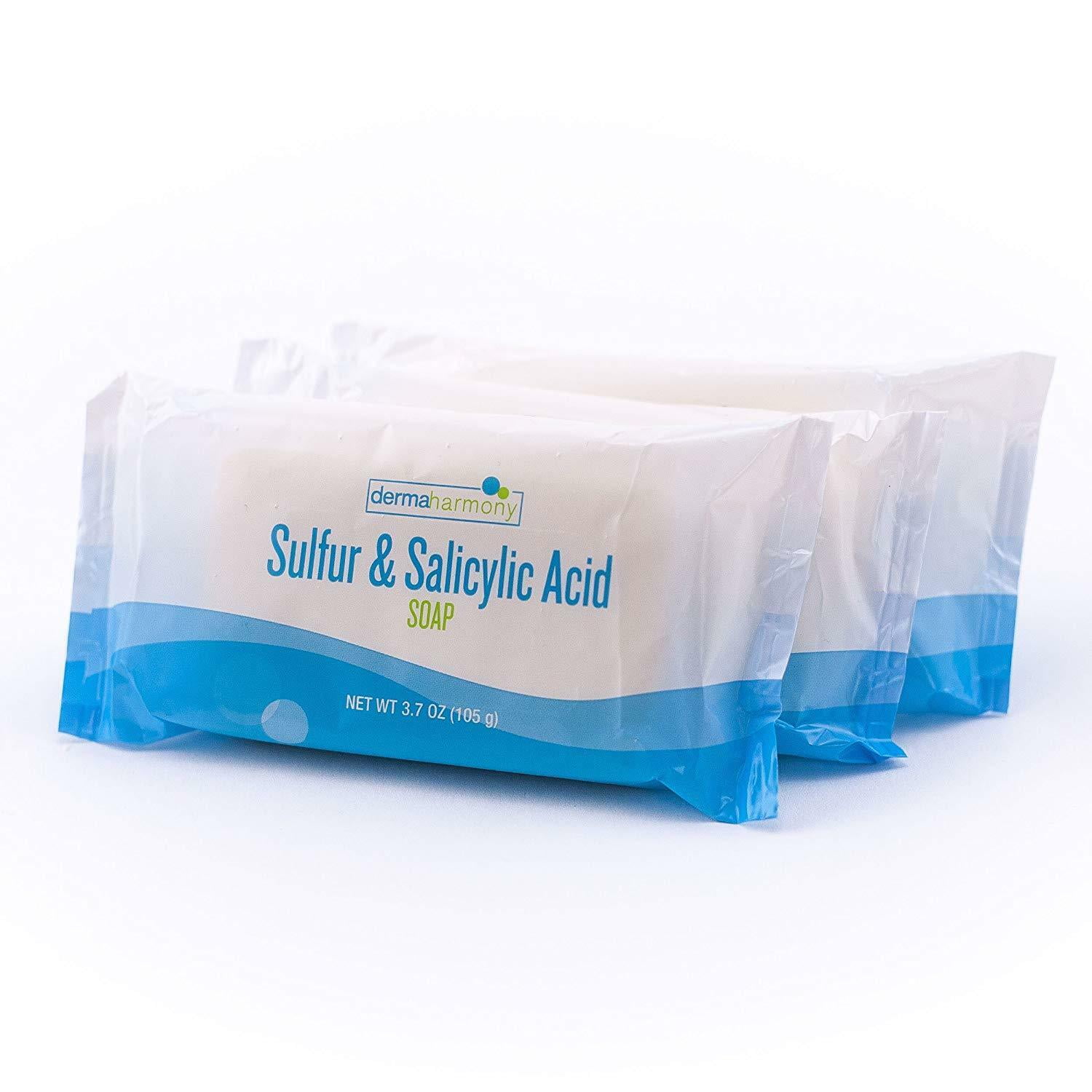 10 Sulfur & 3 Salicylic Acid Bar Soap DermaHarmony 3.7 oz Three