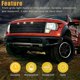 thumbnail image 4 of 3x Smoked Lens Amber Led Front Grille Running Lights Lamps Fit For D F-150 Raptor, 4 of 5