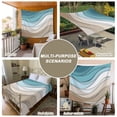 thumbnail image 6 of Turquoise Brown Tapestry for Bedroom Wall Hanging Tapestry, Teal White Geometric Gradient Stripes Ceiling Backdrop Tapestries Poster Blanket Wall Decor for Teens Room Living Room Dorm 51" x 59", 6 of 8