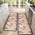 thumbnail image 4 of Kitchen Rugs Sets Of 2,Pink Boho Bohemia Geometric Diamonds Pattern Anti Fatigue Kitchen Mat Rugs Non Slip Washable,Decorative Kitchen Floor Mats for Kitchen,Sink,Laundry,17"x47"+17"x47", 4 of 5
