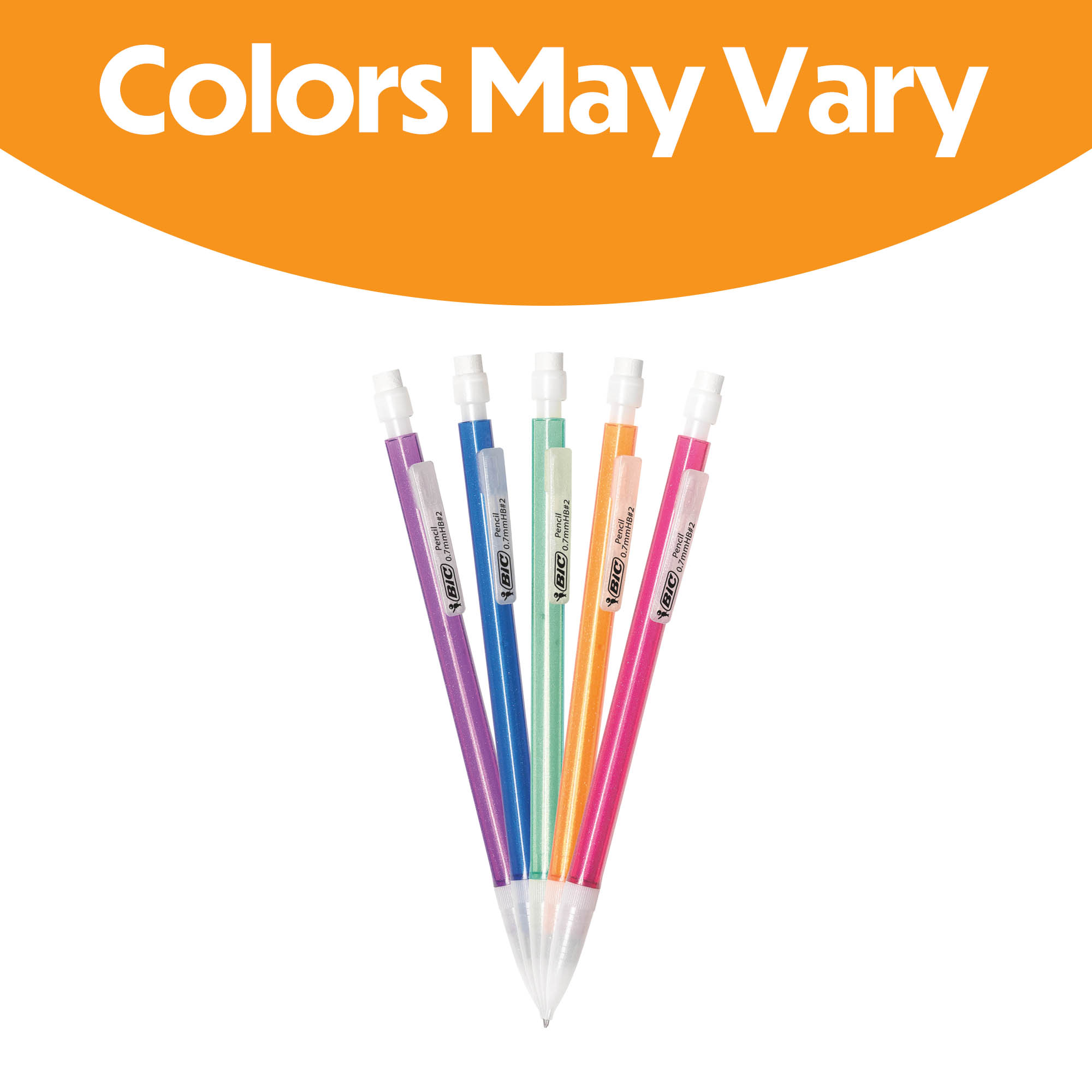 Lápices mecánicos BIC Xtra Sparkle, No. 2, útiles escolares, 0.7 mm, 24 piezas (los colores del cuerpo pueden variar) 3