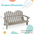 thumbnail image 2 of LEIYY Kids Adirondack Chair 2-Seat - Children's Outdoor Chair with High Backrest, Arm Rest, 300 Lbs Capacity, Wood Double Loveseat, Porch Chair for Yard, Poolside, Kid Patio Chair (1, Khaki Grey), 2 of 16