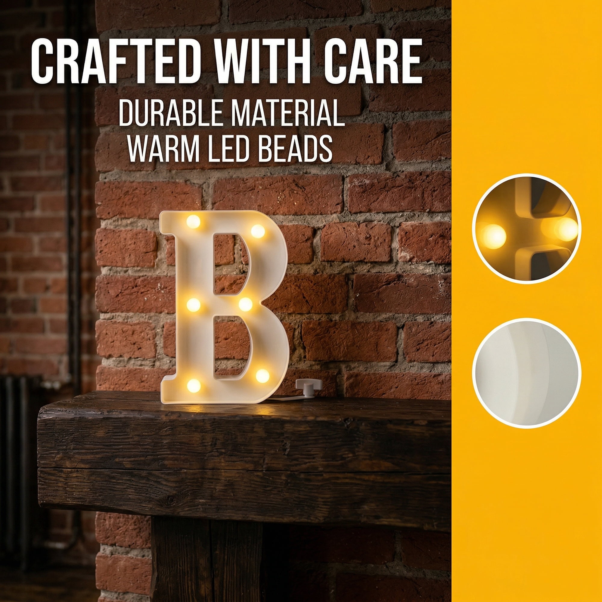 Unique Bargains Marquee Letters With Lights LED Light Up Signs Letter B 5.5"L x 1.3"W x 8.1"H