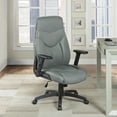 thumbnail image 2 of Executive High Back Charcoal Gray Bonded Leather Office Chair, 2 of 9