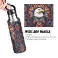 thumbnail image 4 of Yayeee 20oz Insulated Water Bottle Double Wall Stainless Steel with Flip Straw Lid, Brown Abstract Eagle, 4 of 7