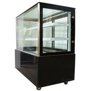 INTBUYING 48 Commercial Floor Type Refrigerated Cake Showcase Bakery Cabinet Cooling Display Case Cooler Right Angle 220V
