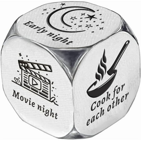 1 Set 201 Stainless Steel Dice for Boyfriend Girlfriend Date Night Gift with Pull-out Box Stainless Steel Color Mixed Shapes 16x16x16mm for DIY