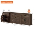 thumbnail image 2 of WAMPAT 94.5"W Large TV Stand,3-in-1 Farmhouse Entertainment Center with Storage Barn Door Cabinet,TV Console Table With Media Cabinet and Drawers for Living Room,Bedroom,Rustic Brown, 2 of 7