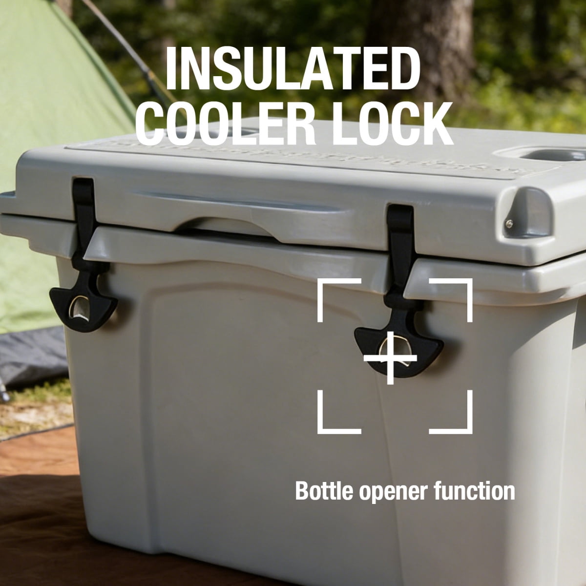 25QT Portable Cooler, Insulated Hard Cooler with Bottle Opener, Cup Holder, Forming Ruler, Travel, Beach, Camping, Fishing   WL