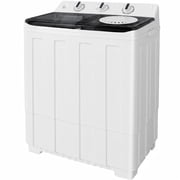 TABU 17.6lbs Portable Washing Machine,Electric Twin Tub Wash&Spin Combo for Apartment,Gray