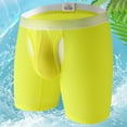 thumbnail image 2 of Men's Enhancing Mesh Trunks Smooth Boxer Briefs Underwear with Separate Pouch,Color:Yellow,Size:XL, 2 of 4