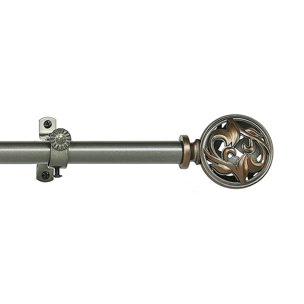 Satin Nickel Decorative Curtain Rod with Contemporary Spherical PVC