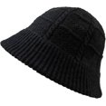 thumbnail image 6 of CoCopeaunts Plain Bucket Hat Women Girls Winter Warm Solid Color Beanie Hat Chunky Cable Knit Hats Foldable Floppy Knitted Cap, 6 of 8