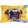 thumbnail image 1 of Sunflower Pug Fabric Decorative Pillow, 1 of 1