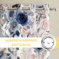 thumbnail image 6 of Navy Blue Flowers Kitchen Curtains Window Panels, Spring Floral Elegant Pastoral Watercolor Insulated Window Treatment Curtain, Grommet Curtains for Bedroom/Living Room/Bathroom, 2 Piece 42"Wx63"L, 6 of 8